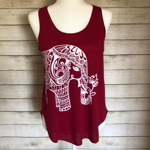 la soul Tops - LA Soul Red Elephant Tank Top